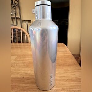 Silver iridescent Corkcicle 16oz water bottle